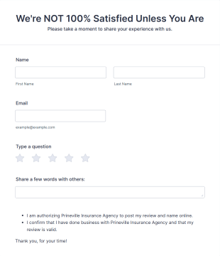 Customer Feedback PDF Form Template