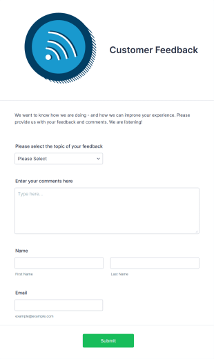 Customer Feedback Form Template
