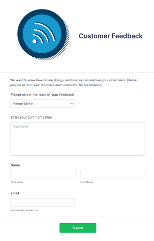 Customer Feedback Form Template