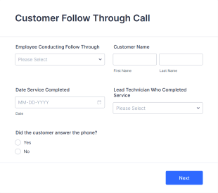 Customer Follow Through Call Form Template