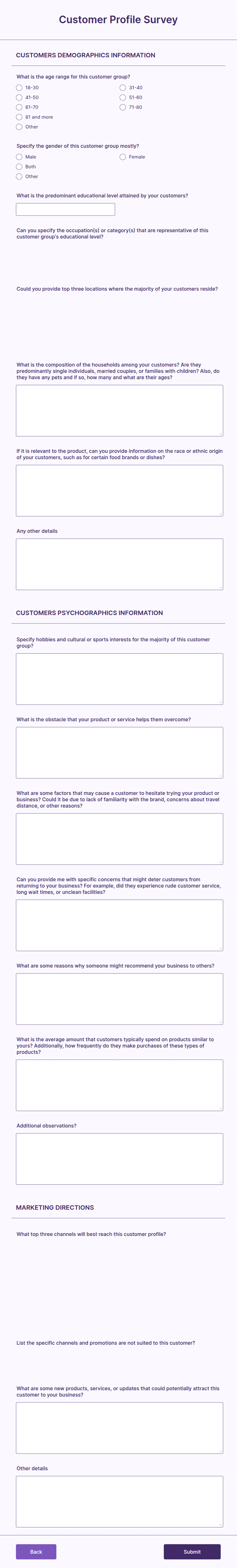 Customer Profile Survey Form Template | Jotform
