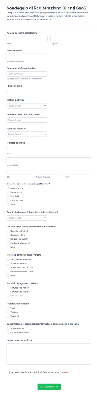 Customer Registration Survey