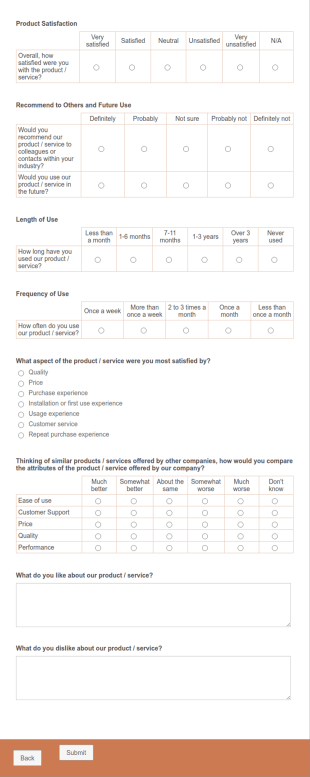 Customer Satisfaction Survey Form Template