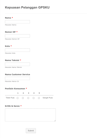 Customer Satisfaction Survey In Indonesian Form Template