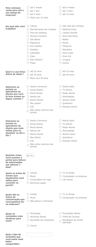 Customer Survey In Portuguese Form Template