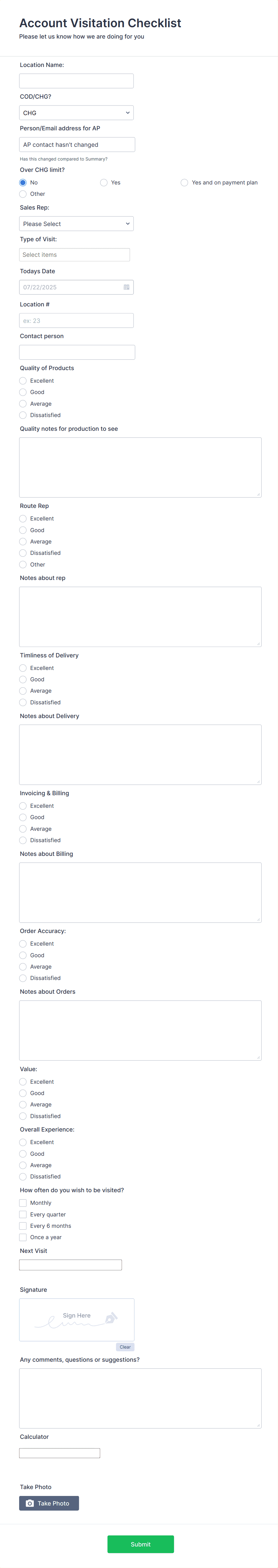 Customer Visit Report Template Form Template | Jotform