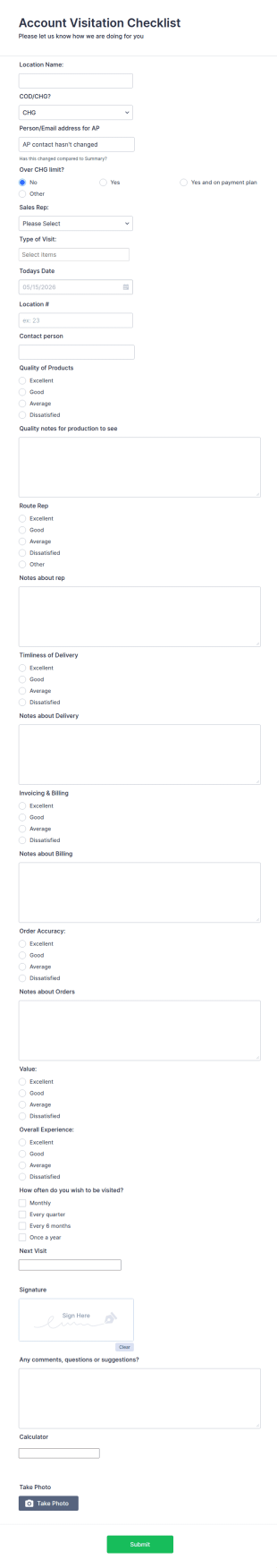 Customer Visit Report Template
