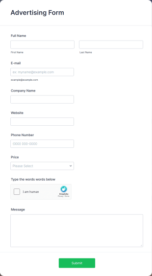 Basic Advertising Form Template | Jotform