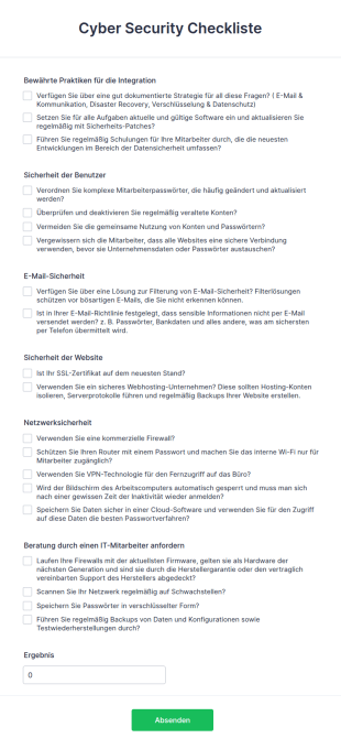 Cyber Security Checkliste