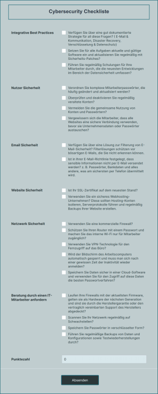 Cybersecurity Checkliste