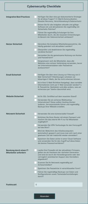 Cybersecurity Checkliste