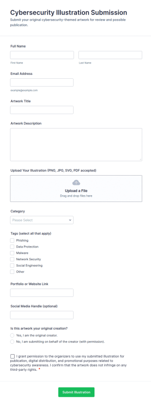 Cybersecurity Illustration Submission Form Template