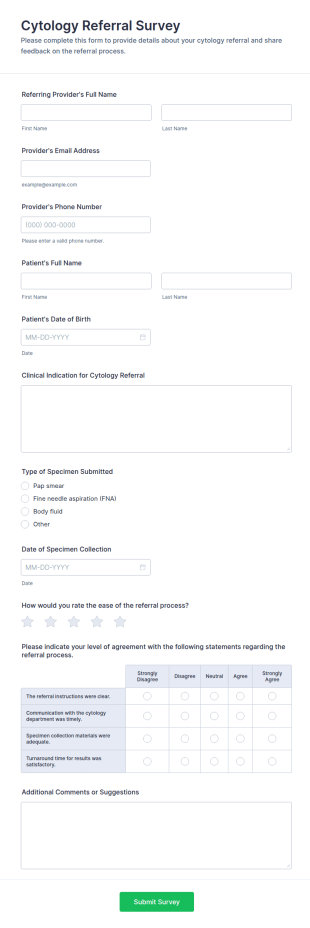 Cytology Referral Survey Form Template
