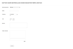 Daftar Hadir Matrikulasi Dosen Magister Fmipa Unsyiah