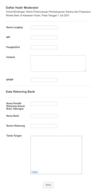 Daftar Hadir Moderator 1 Juli 2021