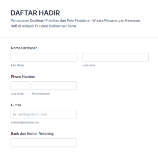 Daftar Hadir Peserta Rapat Heart Of Borneo