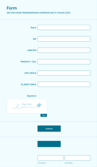 Daftar Hadir Form Template