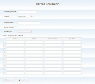 Daftar Nominatif Form Template