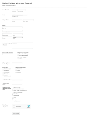 Daftar Periksa Informasi Pembeli Rumah Form Template