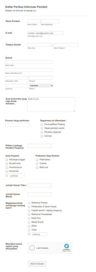 Daftar Periksa Informasi Pembeli Rumah