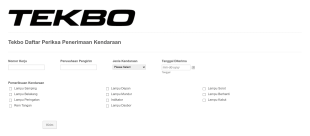 Daftar Periksa Penerimaan Kendaraan Form Template