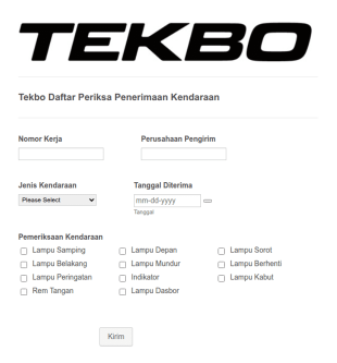 Daftar Periksa Penerimaan Kendaraan