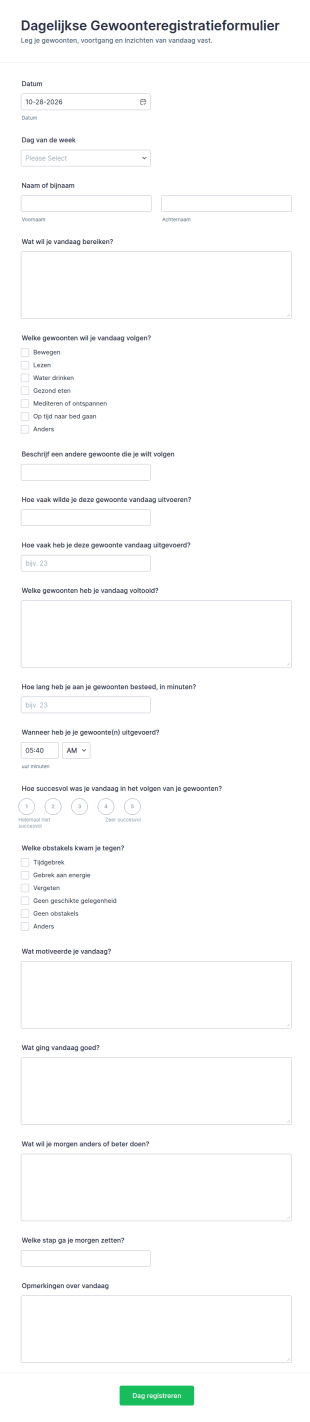 Dagelijkse Gewoontentracker