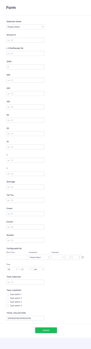 Daily Cash Log Template Form Template