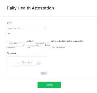 Daily Health Attestation Form Template