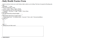 Daily Health Tracker Form Template