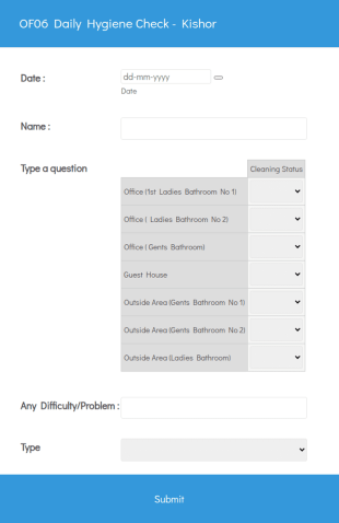Daily Hygiene Check Form Template