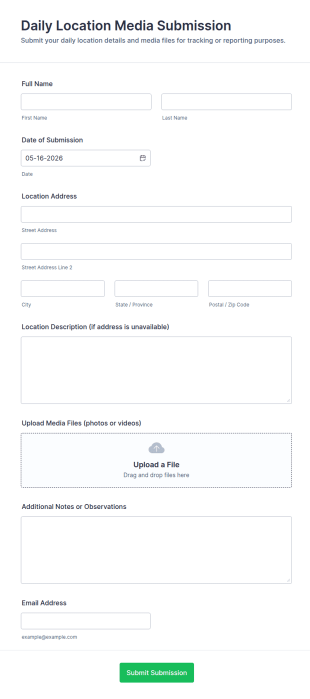 Daily Location Media Submission Form Template
