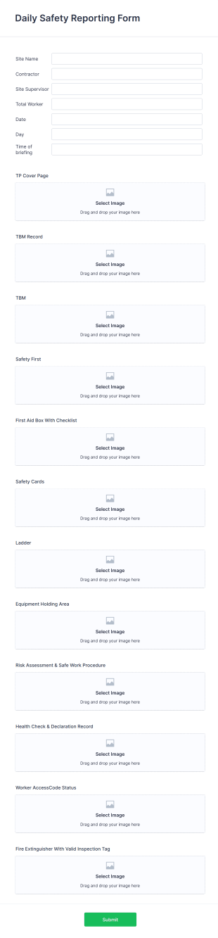 Daily Safety Reporting Form Template
