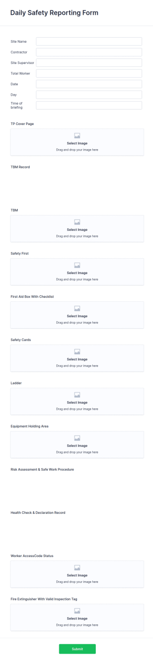 Daily Safety Reporting Form Template