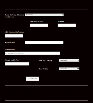 Dance Competition Registration Form UDO