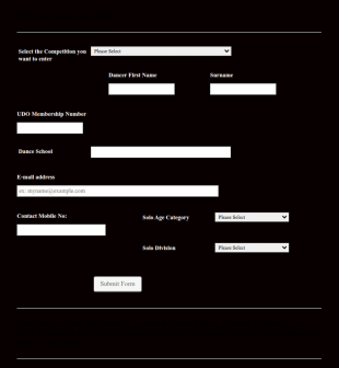 Dance Competition Registration Form UDO