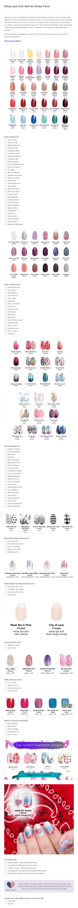Danielle Color Street Order Form Template
