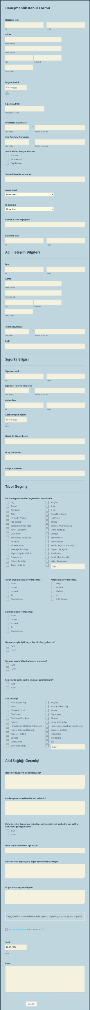 Danışmanlık Kabul Form Şablonu