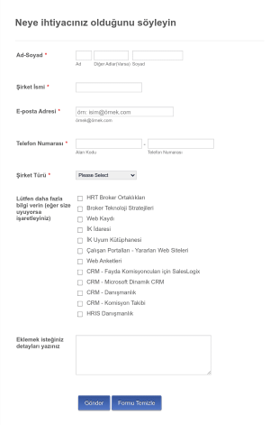 Danışmanlık Kayıt Form Template