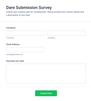 Dare Submission Survey Form Template