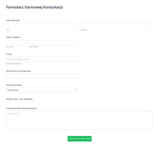 Darmowa Konsultacja Z Klientem Form Template