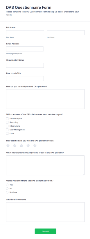 DAS Questionnaire Form Template