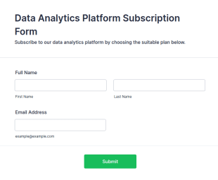 Data Analytics Platform Subscription Form Template