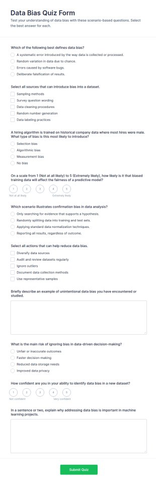 Data Bias Quiz Form Template