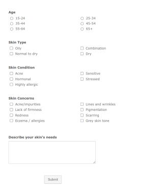 Data Collection Beauty And Cosmetics Form Template