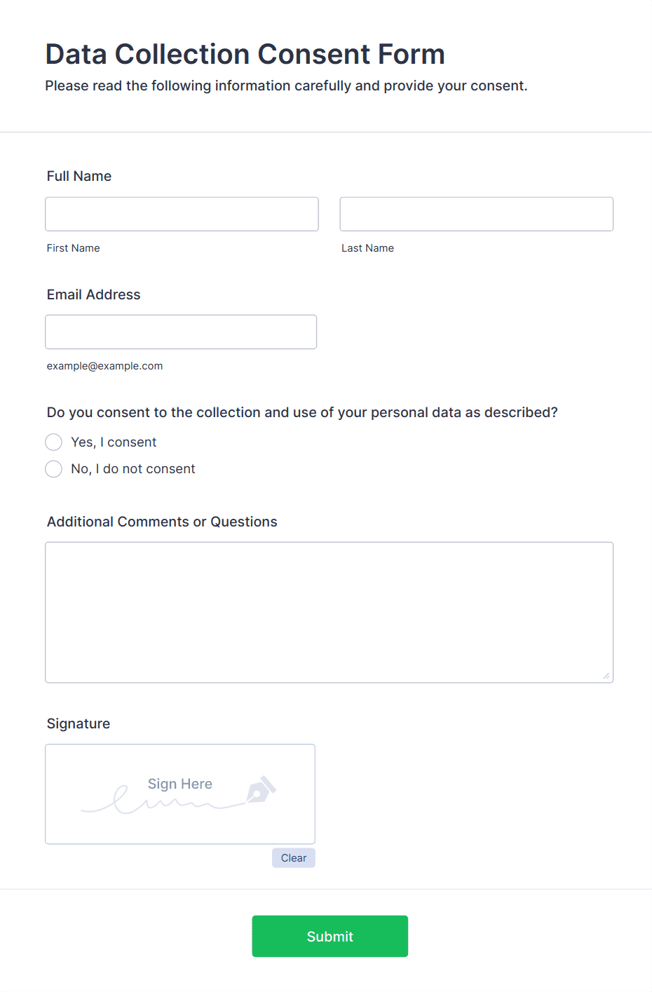 Data Collection Consent Form Template Jotform Data Collection Consent Form Template Jotform