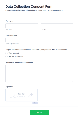 Data Collection Consent Form Template