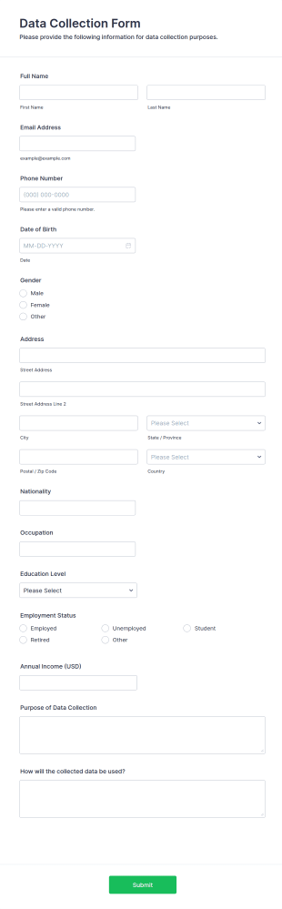 Data Collection Form Template