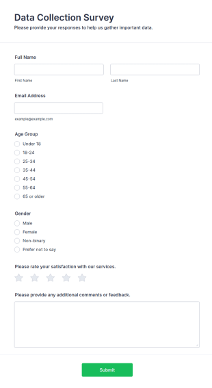 Data Collection Survey Form Template