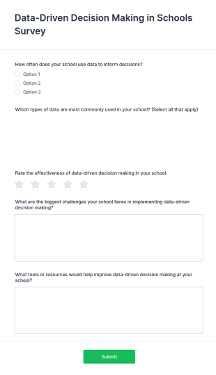 Data Driven Decision Making In Schools Survey Form Template